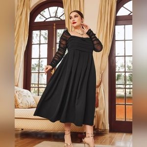 Plus Size Black Elegant Evening Dress
